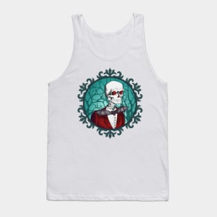 Red-eyed skull in a tuxedo Tank Top